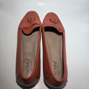 Josef Seibel Women's  Leather Flat  Comfort Shoe 42 US 10.5- 11 Orange